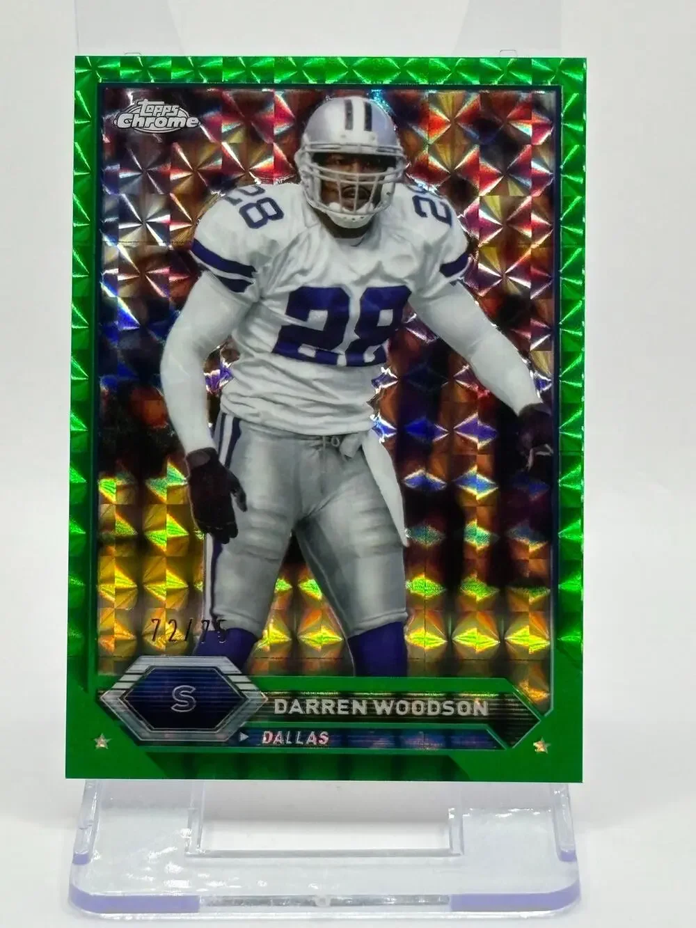 2024 Topps Chrome Darren Woodson Green Geometric Refractor 72/75 SP Cowboys